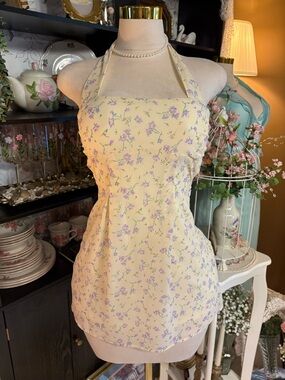 Princess Polly Yellow Floral Halter Mini Dress